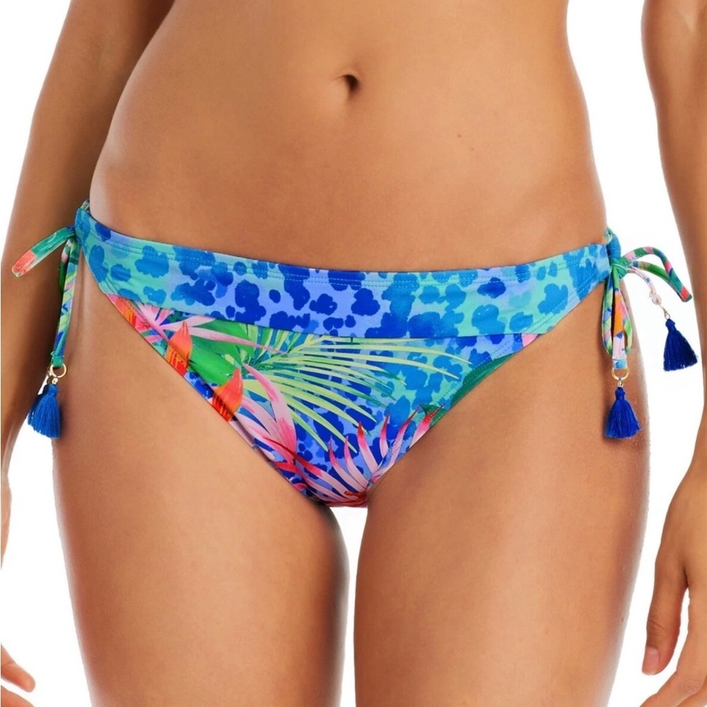 Bleu by Rod Beattie Tropical Flight Tie-Side Bikini Bottom Swimsuit Size 12